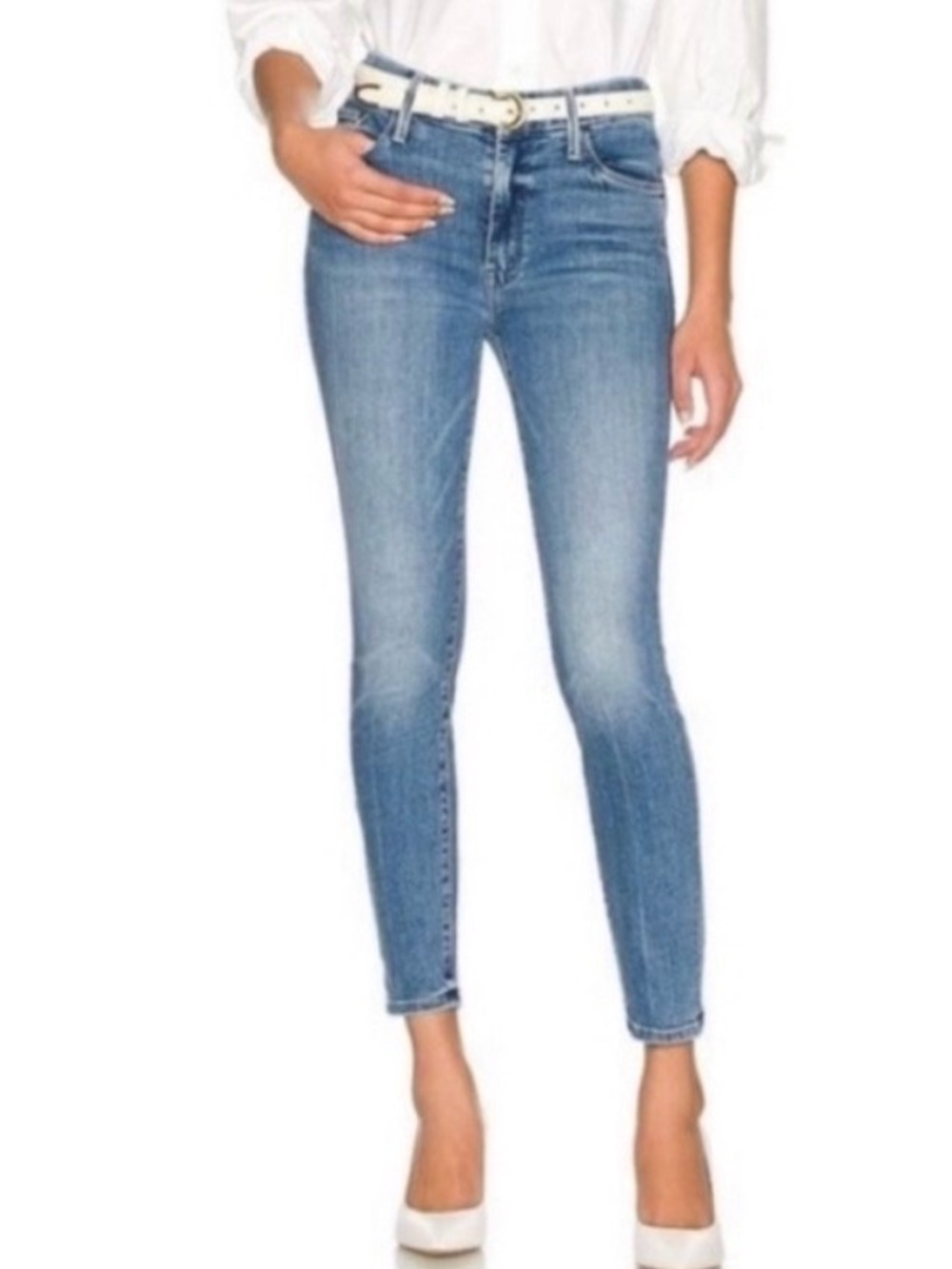 Mother High Waisted Looker Ankle Jeans 25